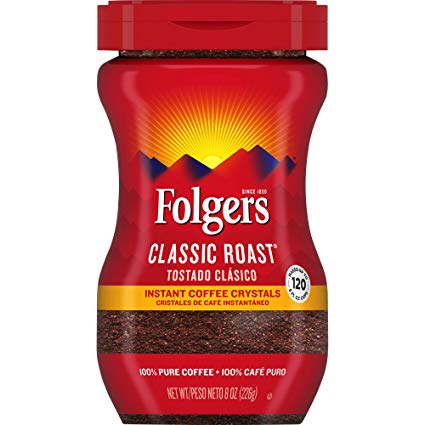 Folgers Classic Roast, Instant Coffee Crystals, 8 oz, Packaging May Vary