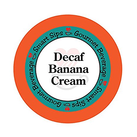 Smart Sips, Decaf Banana Cream Flavored Coffee, 24 Count for All Keurig K-cup Machines, Decaffeinated Flavored Coffee