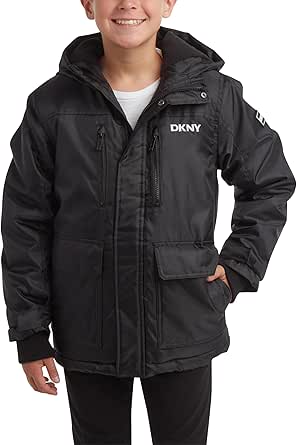 DKNY Boys' Winter Coat - Insulated Heavyweight Parka Weather Resistant Polar Fleece Lined Down Jackets for Boys (Sizes: 8-20)