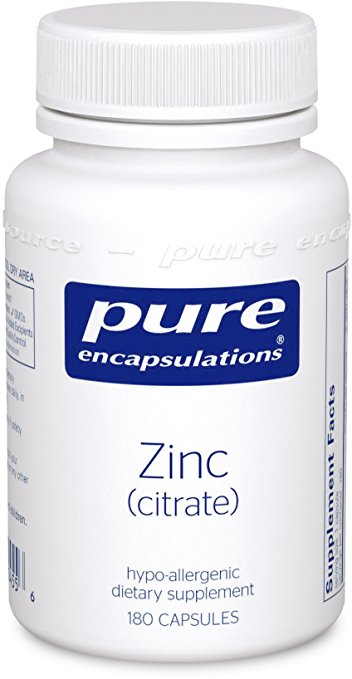 Pure Encapsulations - Zinc (Citrate) - Highly Bioavailable and Hypoallergenic Supplement for Immune Support and Prostate Function* - 180 Capsules