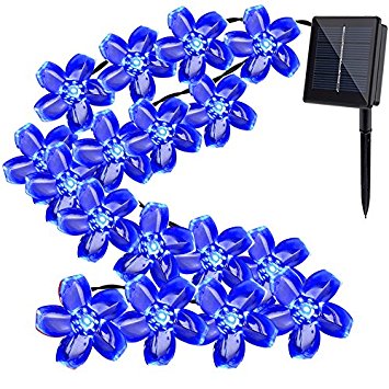 Solar Outdoor String Lights,Gdealer 22ft 50 LED Waterproof Solar Powered String Flower Fairy Lights Christmas Lights for Home, Gardens, Lawn, Patio, Halloween, Christmas Trees, Weddings, Parties