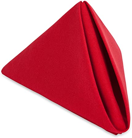 Red Cloth Napkins – 12 Pack of 20” Large Dinner Table Linen - Easy Care and Perfect for Restaurant, Hotel, Wedding or Catering – Commercial Quality neatly Hemmed Napkins in Premium Weight Fabric