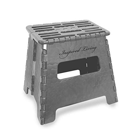 Inspired Living Step Heavy Duty folding-stools, 13" High, DARK GREY