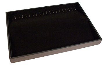 Creative Hobbies Black Velvet Jewelry Display Tray with 20 Hooks Is Perfect for Bracelets Necklace Organizer -Stackable