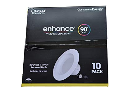 Feit Enhance 90  CRI 75W Replacement Dimmable 2700K Soft White 5- to 6-inch LED Retrofit Kit, 10-Pack