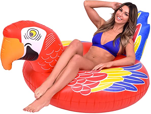 GoFloats Tropical Parrot Pool Float Party Tube - Float in Style (for Adults and Kids)