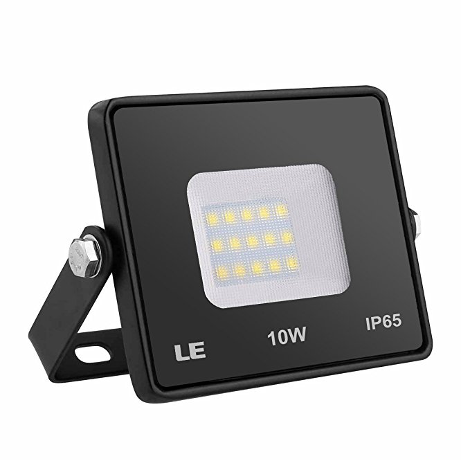 LE 10W LED Outdoor Flood Lights Waterproof IP65, 800lm, 5000K Daylight White,100W Halogen Bulb Equivalent, 100° Beam Angle,Super Bright Work Light (No Plug)