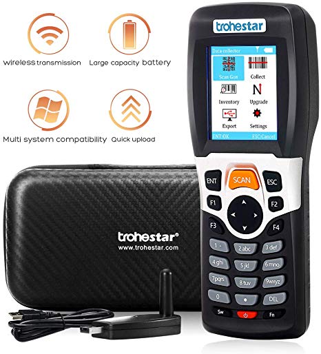 Trohestar Nuberopa N4 PDA Wireless Barcode Scanner 1D 2.4G Portable Inventory Scanner Barcode Data Collector