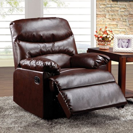 ACME 59016 Arcadia Recliner, Cracked Brown Bonded Leather