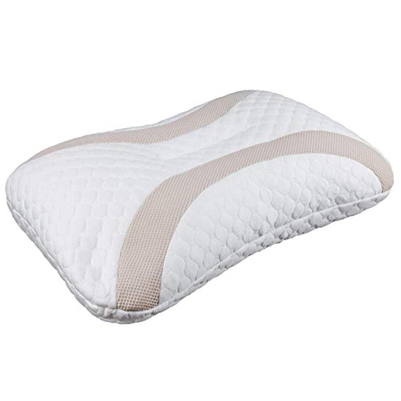 Polyethylene Pipe Pillow Cervical Contour Pillow 25x17 Inch Adjustable Japanese Style for Side Sleeper, with Polyester Fabric Removable Pillow Cover