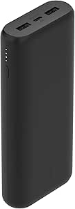 Belkin BoostCharge 3-Port Power Bank 20K PD 20W for iPhone 15, 15 Plus, 15 Pro, 15 Pro Max, 14, 14 Plus, 14 Pro, 14 Pro Max, 13, AirPods and More - Travel-Friendly w/ 12in USB-C to USB-C Cable - Black