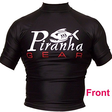 MMA Rash Guard - Short Sleeve, Black from Piranha Gear