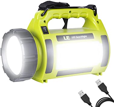 LE Rechargeable LED Camping Lantern, 1000LM, 5 Light Modes, 3600mAh Power Bank, IPX4 Waterproof, Perfect Lantern Flashlight for Hurricane Emergency, Hiking, Home and More, USB Cable Included