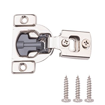 AmazonBasics Soft Close Hinge, 1/2" Overlay, Nickel Plated, 25 Pack