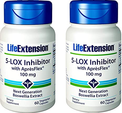 Life Extension 5-LOX Inhibitor with ApresFlex, 100 Milligram, 60 Vegetarian Capsules (Pack of 2)