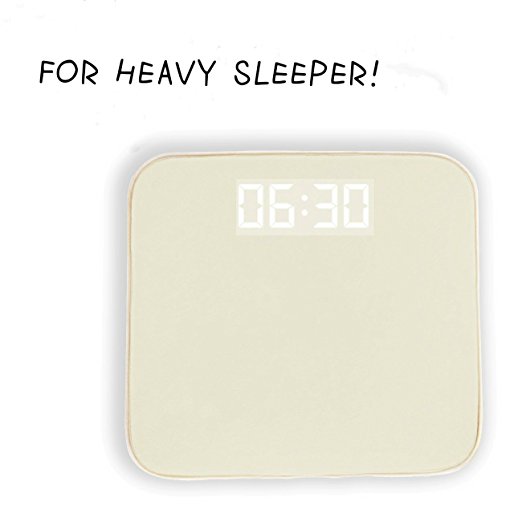 Alarm Clock for Heavy Sleepers - IdentikitGift Rug Carpet Alarm Clock, Digital Display,Pressure Sensitive Alarm Clock with The Softest Touch for Modern Home, Kids, Teens, Girls and Guys(Creamy-White)