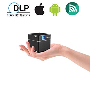 ExquizOn Projector Mini DLP Portable Projector,Two Mirror Model, 100 ANSI Lumens, Support 1080P, HDMI Micro SD Connected, Pocket Projector Ideal for Home Theatre Games and Camping (S6)