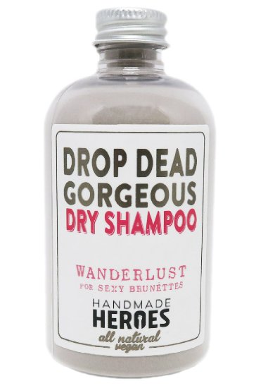 All Natural Vegan - Drop Dead Gorgeous Dry Shampoo Powder for Dark Hair Brunettes (Large) By Handmade Heroes