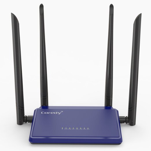 Coredy AC1200 Dual Band WiFi Router with Four High-Power Antennas , QoS , WPS Button ( Model: RT1200 )