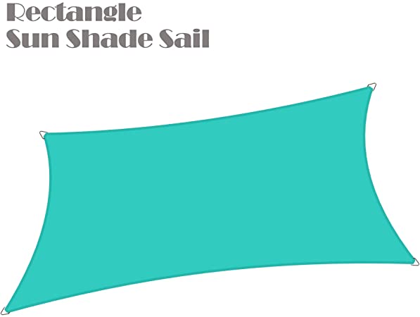 Alion Home 12' x 16' Rectangle Waterproof Polyester Woven Sun Shade Sail (1, Turquoise)