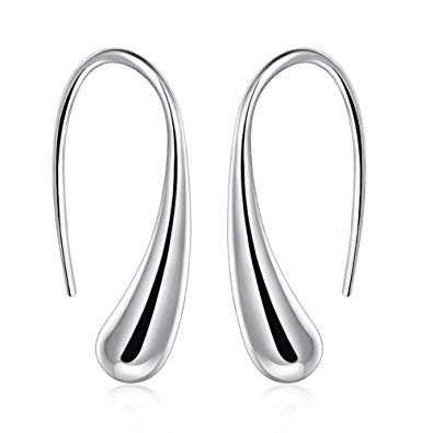 Fashion Classic Silver Thread Drop Earrings Teardrop Back Earrings (1 Pair)