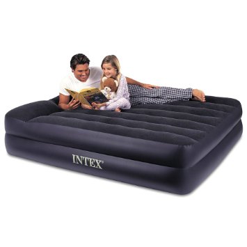 Intex Pillow Rest Raised Airbed with Built-in Pillow and Electric Pump Queen Bed Height 16 12