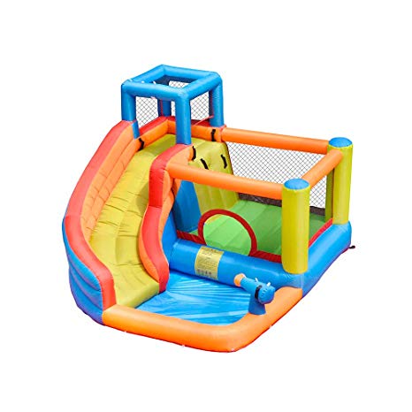 Doctor Dolphin Inflatable Bounce Slide House Jumper Water Slide Park Combo for Kids Outdoor Party with Air Blower