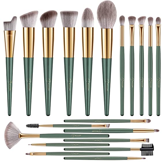 BESTOPE Makeup Brushes 20 PCs Makeup Brush Set Premium Synthetic Contour Concealers Foundation Powder Eye Shadows Makeup Brushes with Green Conical Handle