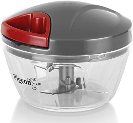 Pigeon by Stovekraft Handy Mini Plastic Chopper with 3 Blades, Grey