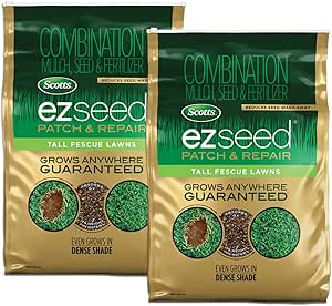 Scotts EZ Seed Patch & Repair Tall Fescue Lawns Mulch, Grass Seed and Fertilizer for Bare Spots and Repair, 10lb, 2Pk