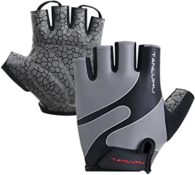 Tanluhu Cycling Gloves Mountain Bike Gloves Half Finger Road Racing Riding Gloves Breathable Shock-Absorbing Biking Gloves for Men and Women