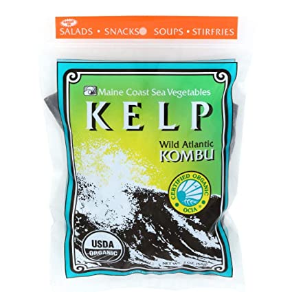Kelp (Sugar) Whole Leaf 2 oz Bag - Wild Atlantic Kombu - Organic