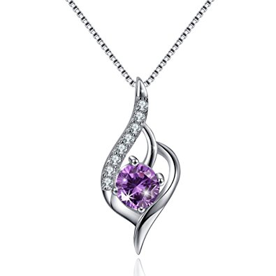 Angel Wing Necklace Pendant Cubic Zirconia Anniversary Gift for Women Simulated Diamond Sterling Silver