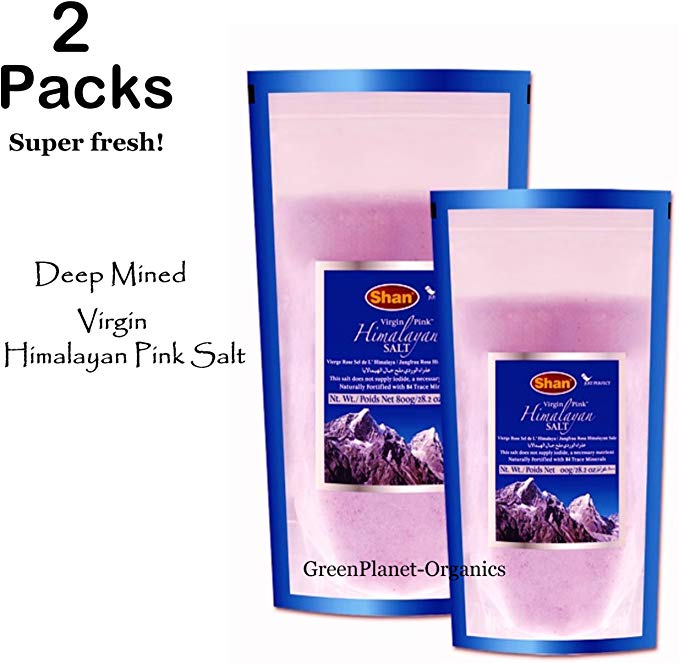 by GreenPlanet-Organics: Raw Virgin Pink Himalayan Salt (2 Fresh Sealed Packs) Robust Earthy Flavor With No Bitter After Taste