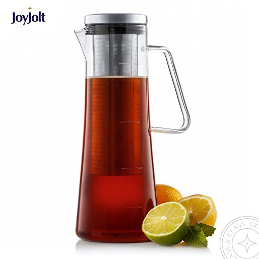 JoyJolt Fresco Cold Brew Iced Coffee Maker, Glass Tea Maker 1 Liter-32 oz