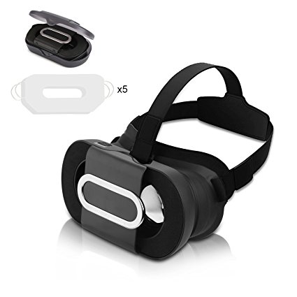 3D VR Headset Foldable, Topoint 3D VR Glasses Lightweight Portable Virtual Reality Goggles for iPhone 7/7Plus/6s/6s Plus,Smartphones in 4.7-6.0 inch(with 5 free disposable eye mask)