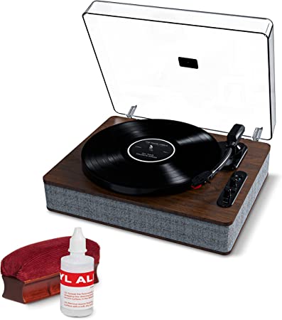 ION Audio Luxe LP & Vinyl Alive - Bluetooth Turntable/Vinyl Record Player with Speakers, USB Conversion, RCA, Auto-Stop and Record Cleaning Solution