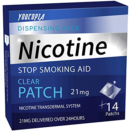 YouCopia Nicotine Transdermal System Stop Smoking Aid Patches, with Smart Controlled Release Technology, 21mg Delivered Over 24 Hr - Each 14