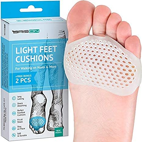 Metatarsal Pads Ball of Foot Cushions - Breathable Metatarsal Pads for Women and Men - Gel Foot Pads Ball of Foot Pads Forefoot Cushioning Foot Pain Relief (2)