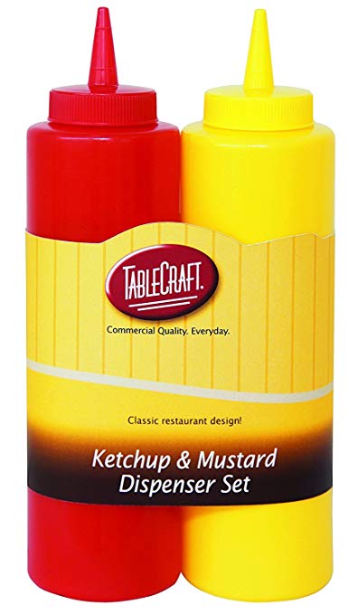 TableCraft 112KM Nostalgia 2-Piece Ketchup and Mustard Dispenser Set, 12-Ounce 2 PACK