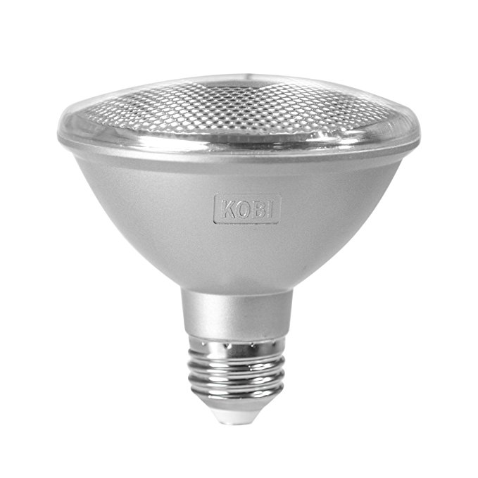 Kobi Electric PAR30S-75-30-FL K2P7 Par30 Short Neck ES 75W Equal 120V, 40° Beam Angle Dimmable Light Bulb, Silver