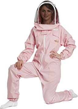 NATURAL APIARY - Apiarist Beekeeping Suit - Pink - (All-in-One) - Fencing Veil - Total Protection for Professional & Beginner Beekeepers - Small