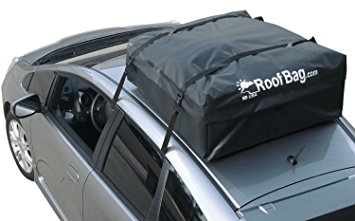 RoofBag Waterproof Carrier Bundle (No Rack Needed) - Includes Protective Roof Mat   Storage Bag for storing   Heavy Duty Straps   Explorer Soft Car Top Carrier - Made in USA