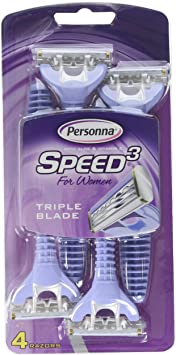 Personna Speed 3 Triple Blade Pivoting Head Disposable Razor for Women - 4 Ea