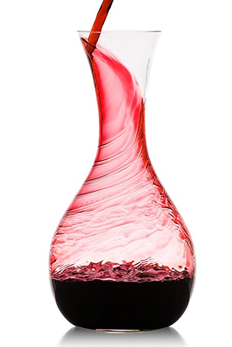 Culinaire 40.5oz ( 1200ml ) Artisan Wine Decanter | Beautiful Wine Carafe in Hand Blown 100% Lead-Free Crystal Glass | Enjoy Superior Taste, Full Aroma, Smooth Pour