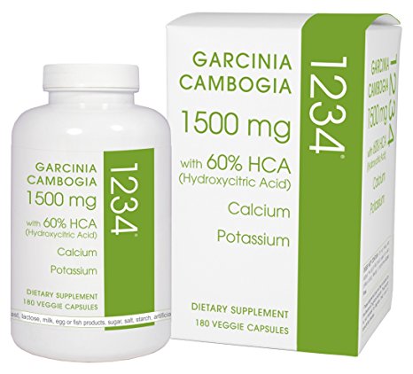 Creative Bioscience Garcinia Cambogia 1234 Diet Supplement, 180 Count