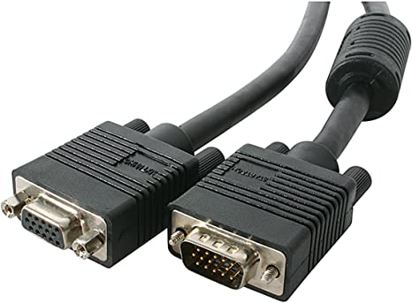 StarTech.com 25 ft Coax High Resolution VGA Monitor Extension Cable - HD15 M/F - 25ft VGA Extension Cable (MXT101HQ_25),Black