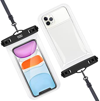 YOSH Waterproof Phone Bag Floating TPU Cell Phone Lanyard Pouch Compatible with iPhone 11 Pro Max XR XS X 8 7 6 SE Galaxy Pixel up to 7.5", IPX8 Water Proof Phone Case for Beach Kayaking Travel Bath