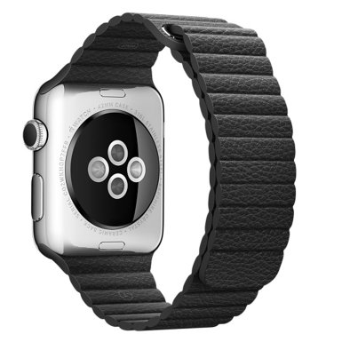 Apple Watch Band, Vitech Original Genuine Leather Loop with Magnet Lock Strap Replacement Band for Apple Watch All Models No Buckle Needed (Black 38mm)