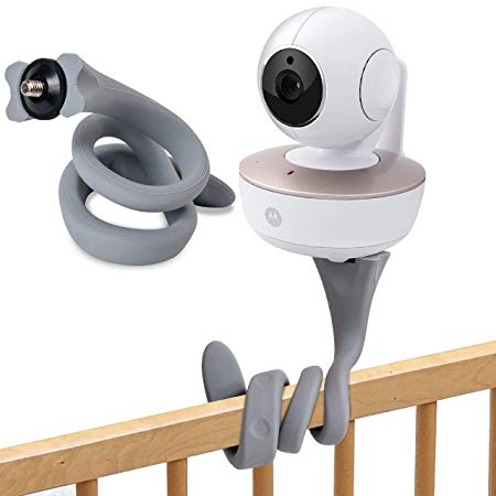 Baby Monitor Mount - Crib Camera Holder Stand for Motorola, Arlo and Most Universal Baby Monitor with 1/4 Threaded Hole - Attach Your Baby Camera Wherever Without Any Tools or Damage